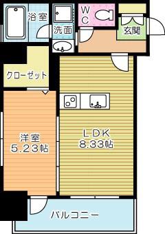 プレジデンスザ小倉(1LDK/10階)の間取り写真
