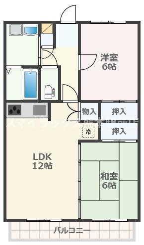 ブルーリボン(2LDK/3階)の間取り写真