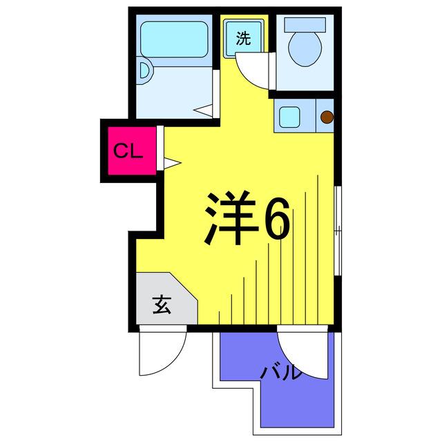 AQUA LUCE I (ワンルーム/2階)の間取り写真