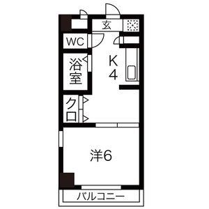 ランドビル本陣(1K/9階)の間取り写真