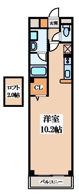 サンアビテ(1K/2階)の間取り写真