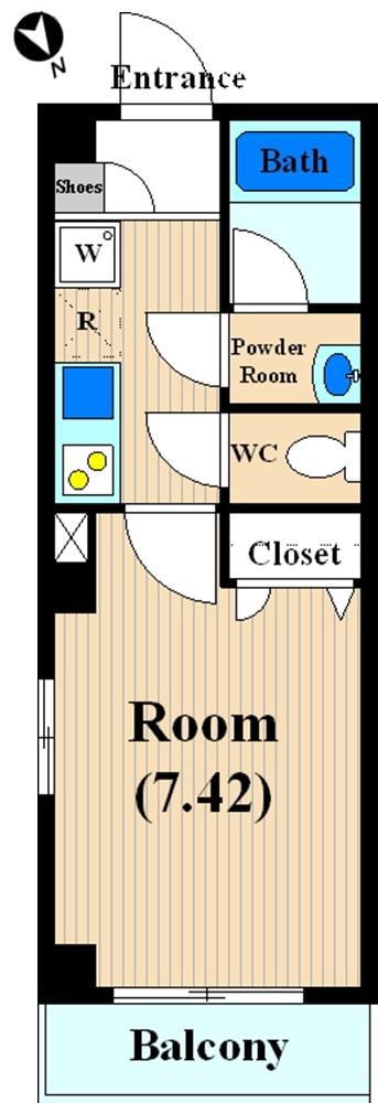 23HOUSE(1K/2階)の間取り写真