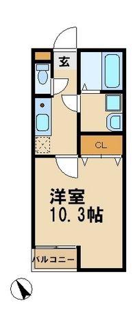 BCASA TSUZUKIビーカーサツヅキ(1K/4階)の間取り写真
