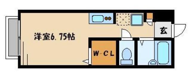 メゾンビアン(1K/2階)の間取り写真