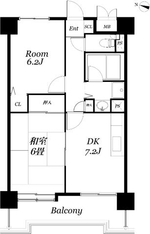 アークハイム新潟(2DK/3階)の間取り写真