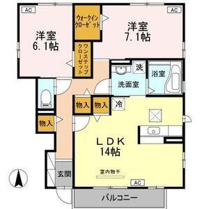 グランメゾン東味鋺(2LDK/1階)の間取り写真