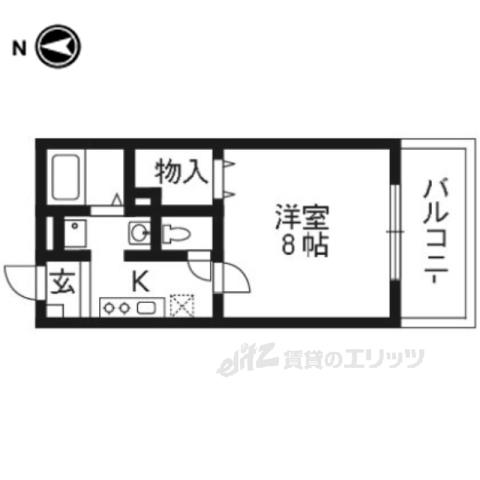 第2北松川(1K/1階)の間取り写真