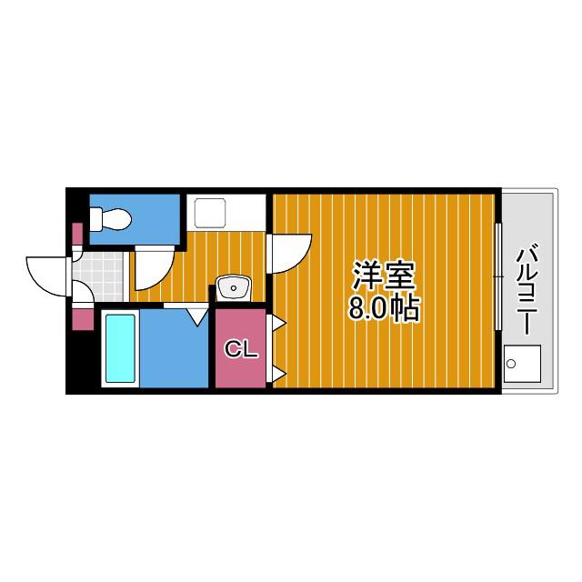 プロスパーハイツ古市(1K/2階)の間取り写真