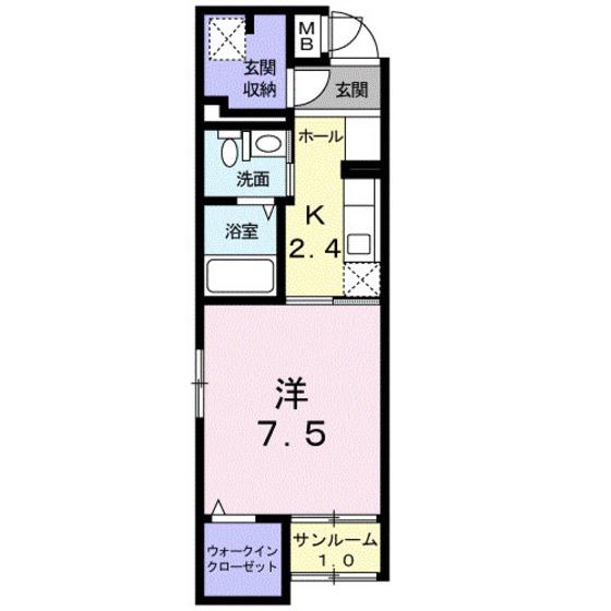 サンリット II(1K/1階)の間取り写真