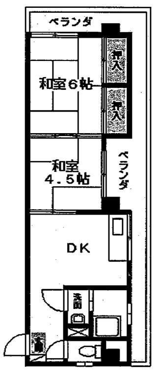 ヴォーグマンション(2DK/5階)の間取り写真
