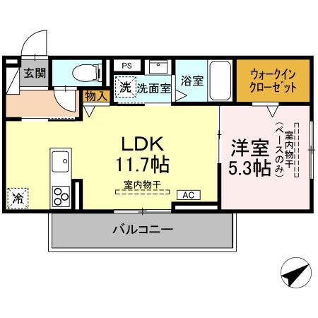 プライム(1LDK/2階)の間取り写真