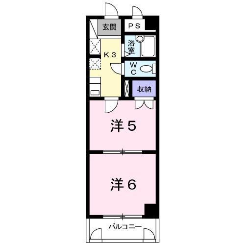 第2メゾンあらかわ(2K/3階)の間取り写真
