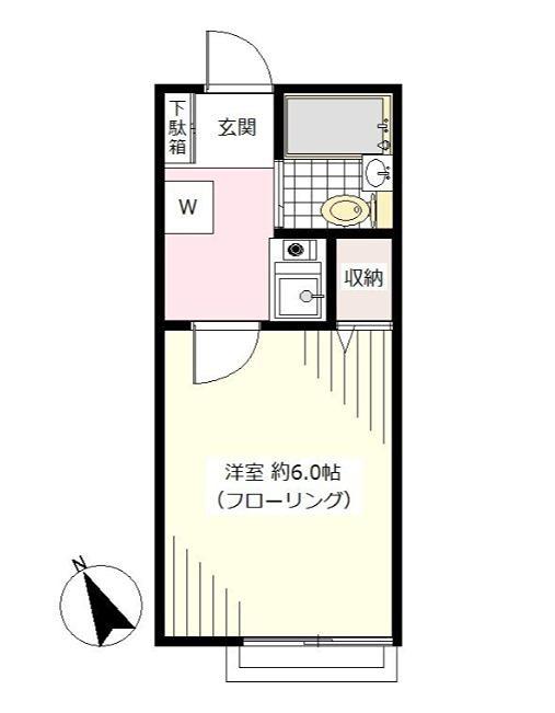 ウェルマン等々力(1K/2階)の間取り写真