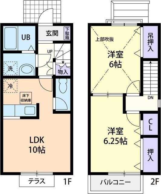 YKホーム IV(2LDK/1階)の間取り写真