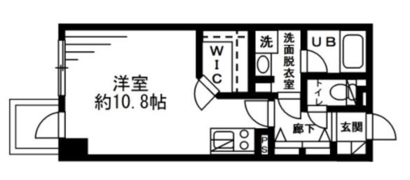 レジディア六本木檜町公園(ワンルーム/3階)の間取り写真