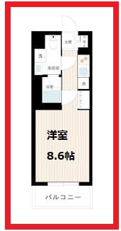 リルシア赤羽志茂(1K/2階)の間取り写真