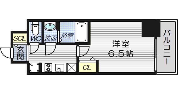 プレサンス 梅田北 ディア(1K/2階)の間取り写真