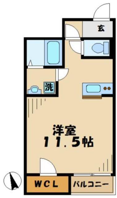レオネクストピークヒルズ(1K/1階)の間取り写真