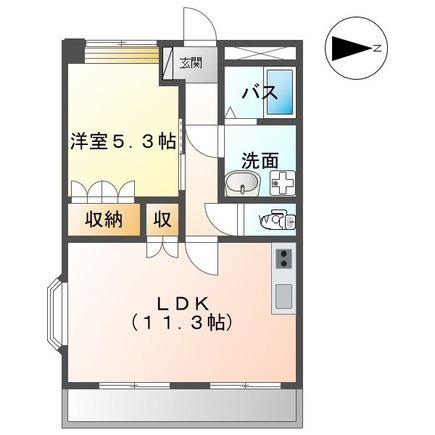 パラダイスガーデン(1LDK/2階)の間取り写真