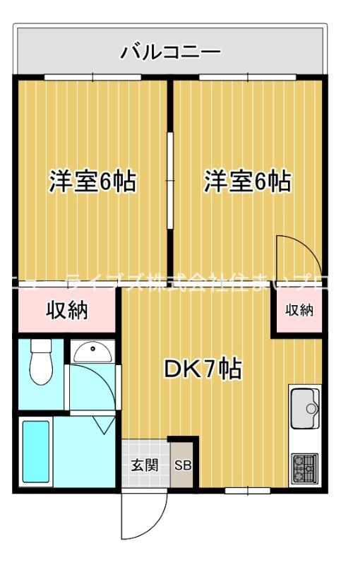 三幸ハイツ(2DK/1階)の間取り写真