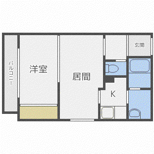 CORSOCOM (1LDK/2階)の間取り写真
