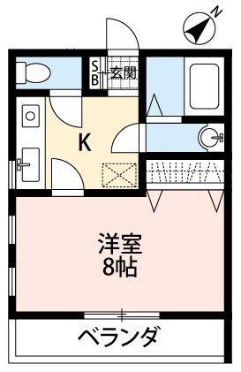 ルミエール・タケダ(1K/2階)の間取り写真