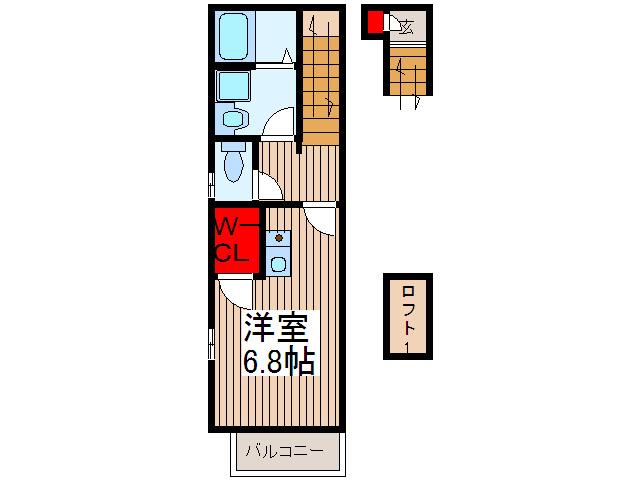 クレセント(ワンルーム/1階)の間取り写真