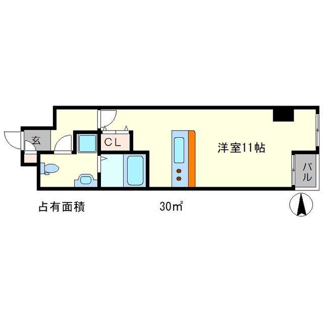 グランスイート鴨川(ワンルーム/4階)の間取り写真