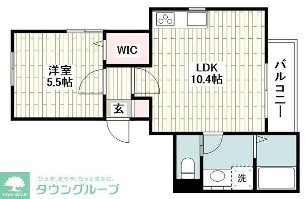サンハイム宮崎台(1LDK/2階)の間取り写真