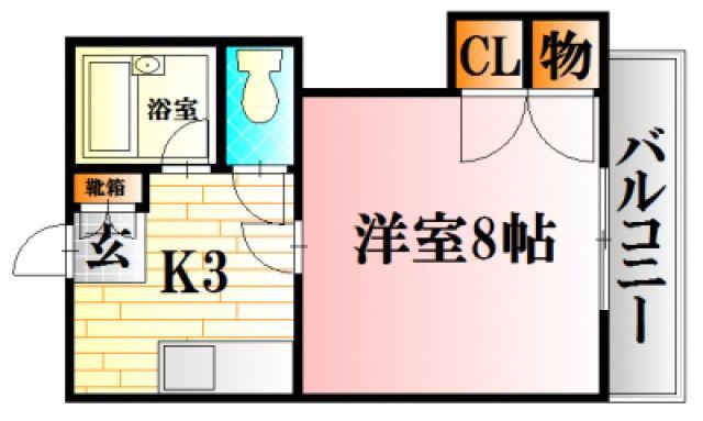 Yビル弐番館(1K/1階)の間取り写真