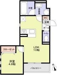 さいたま市見沼区東大宮5丁目計画(1LDK/3階)の間取り写真