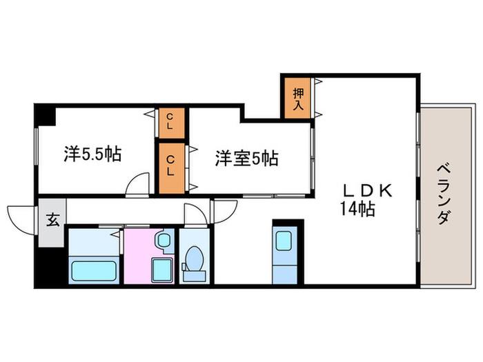 NKビル(2LDK/3階)の間取り写真