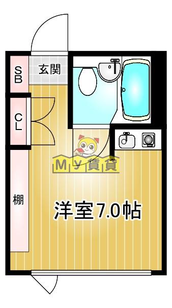 レジデンス光和103棟(ワンルーム/5階)の間取り写真