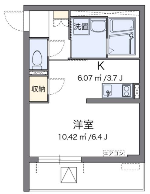 クレイノPIA(ワンルーム/3階)の間取り写真