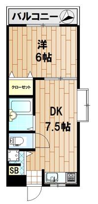 アーバンホームズA棟(1DK/2階)の間取り写真