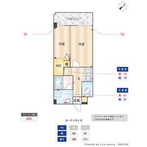 アトリオフラッツ大楠(2K/4階)の間取り写真