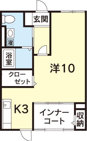 常三島館(1K/2階)の間取り写真