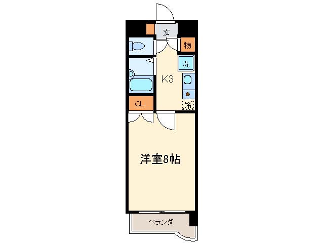 グレイスシャトル(1K/4階)の間取り写真