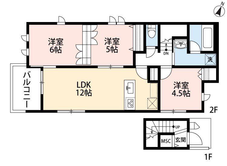 メテオール(3LDK/2階)の間取り写真