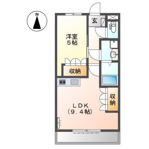 アメニティハイムY(1LDK/1階)の間取り写真