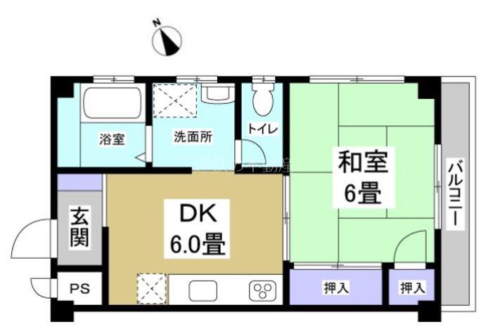 アローはまたけ(1DK/3階)の間取り写真