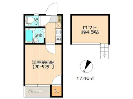 マイライフ千代(1K/1階)の間取り写真