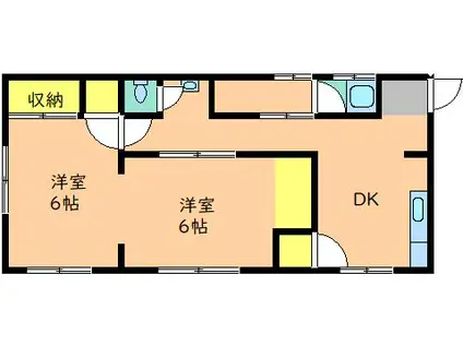レモンパール(2DK/2階)の間取り写真