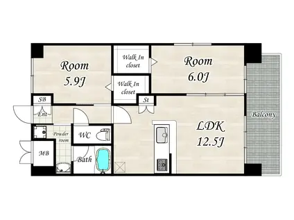 PREMENTE TOYONAKA(2LDK/8階)の間取り写真