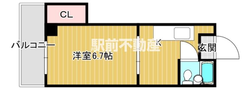原コーポ(1K/3階)の間取り写真