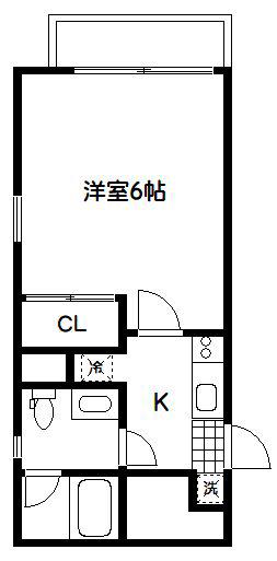 RYUS APERTMENT(1K/2階)の間取り写真