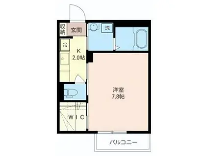 メゾンF(1K/1階)の間取り写真