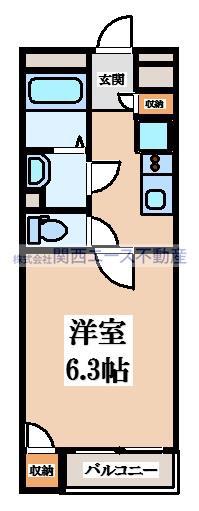 レオネクストLOVIN III(ワンルーム/1階)の間取り写真