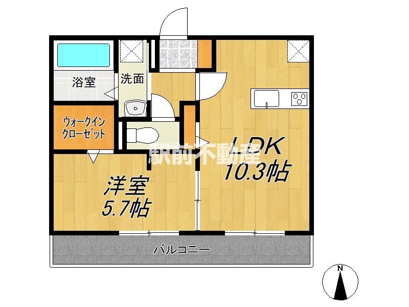 D-TOWN神埼 I(1LDK/3階)の間取り写真