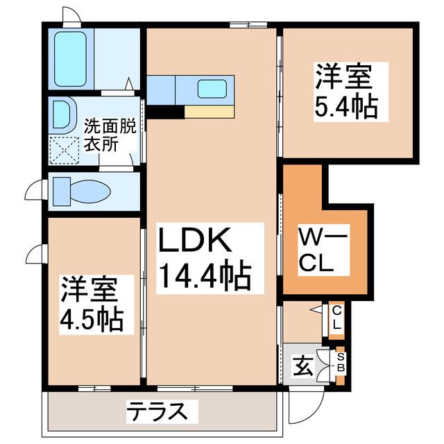 ドリームステーション(2LDK/1階)の間取り写真